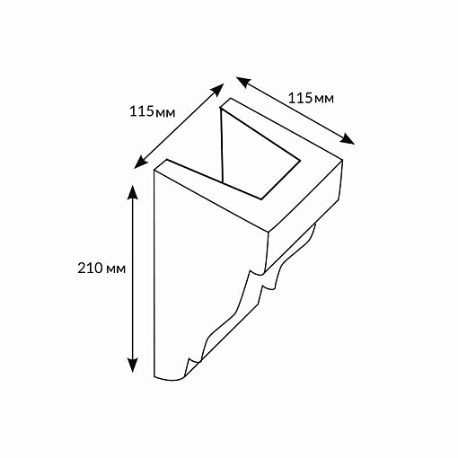 Консоль для балки 120х120мм, венге