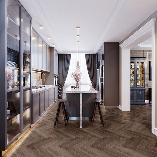 Кварц-винил CronaFloor Herringbone Дуб Тулуза H001