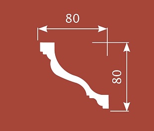 Карниз KX027, 80х80, 2000мм, Экополимер/17