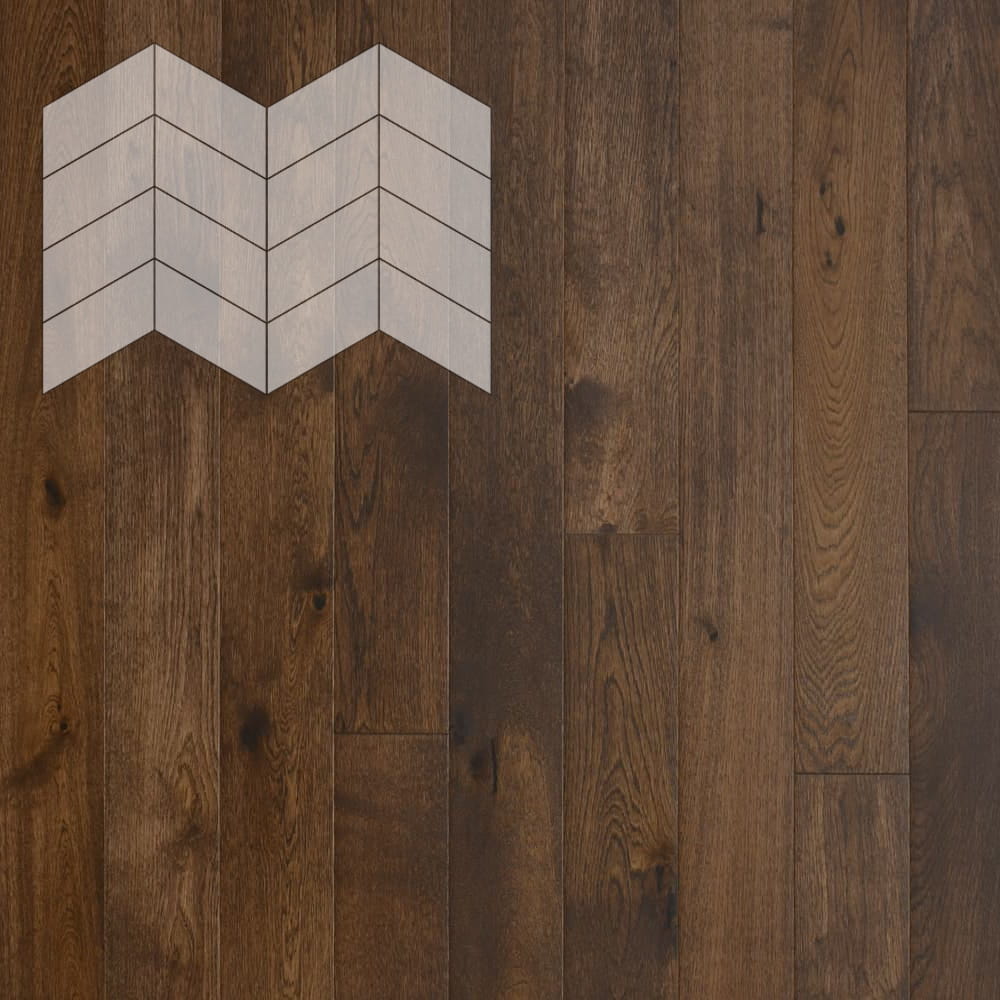 Паркет Елка Французская Lab Arte Chevron Дуб Селект Коньяк лак 400/313х150х14/3/60°