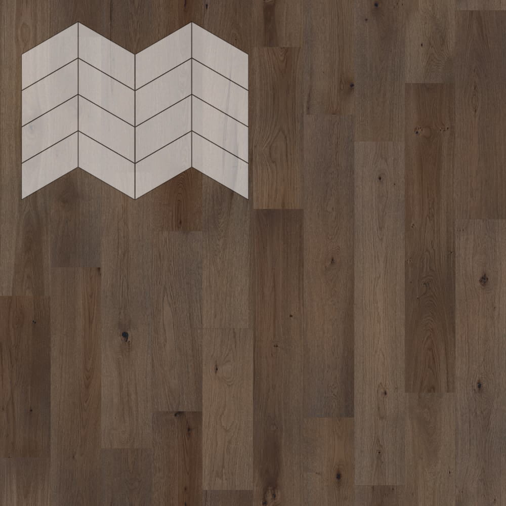 Паркет Елка Французская Lab Arte Chevron Дуб Натур Кайт лак 400/313х150х14/3/60°