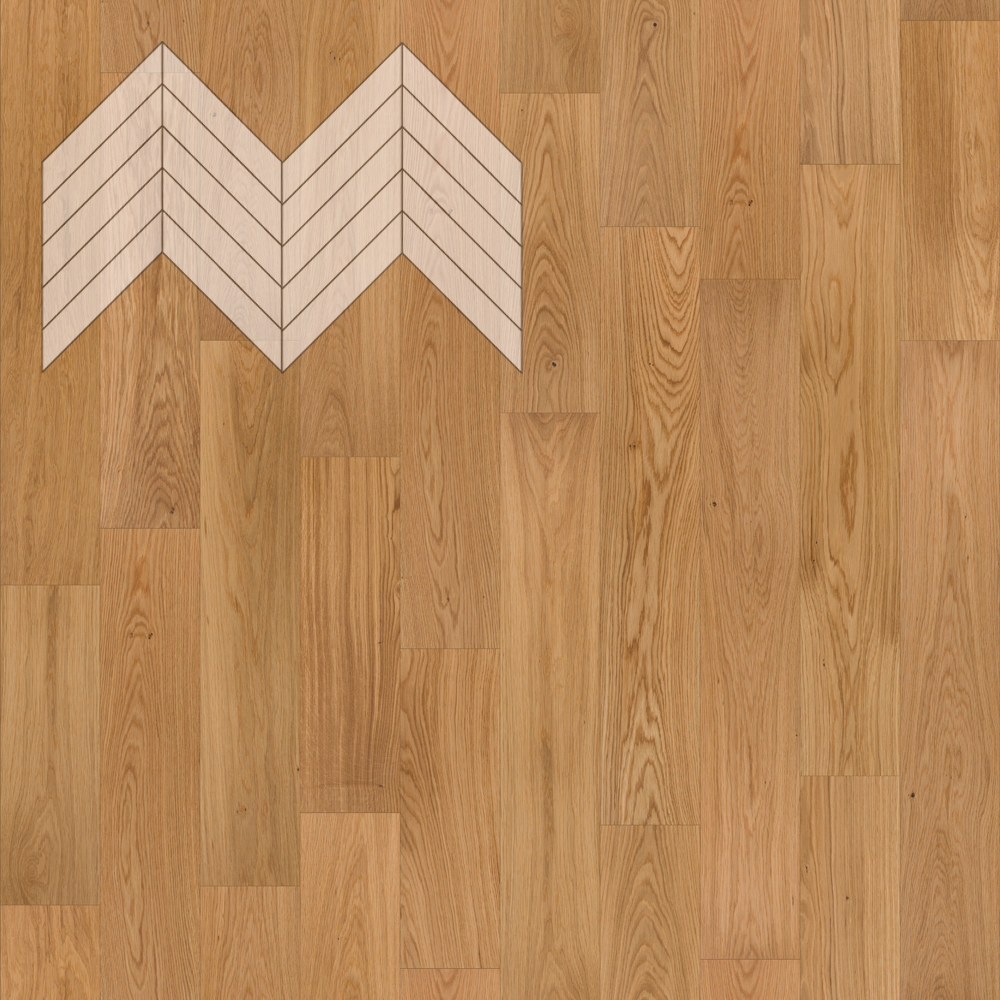 Паркет Елка Французская Lab Arte Chevron Дуб Рустик лак 600/510х90х14/3/45°