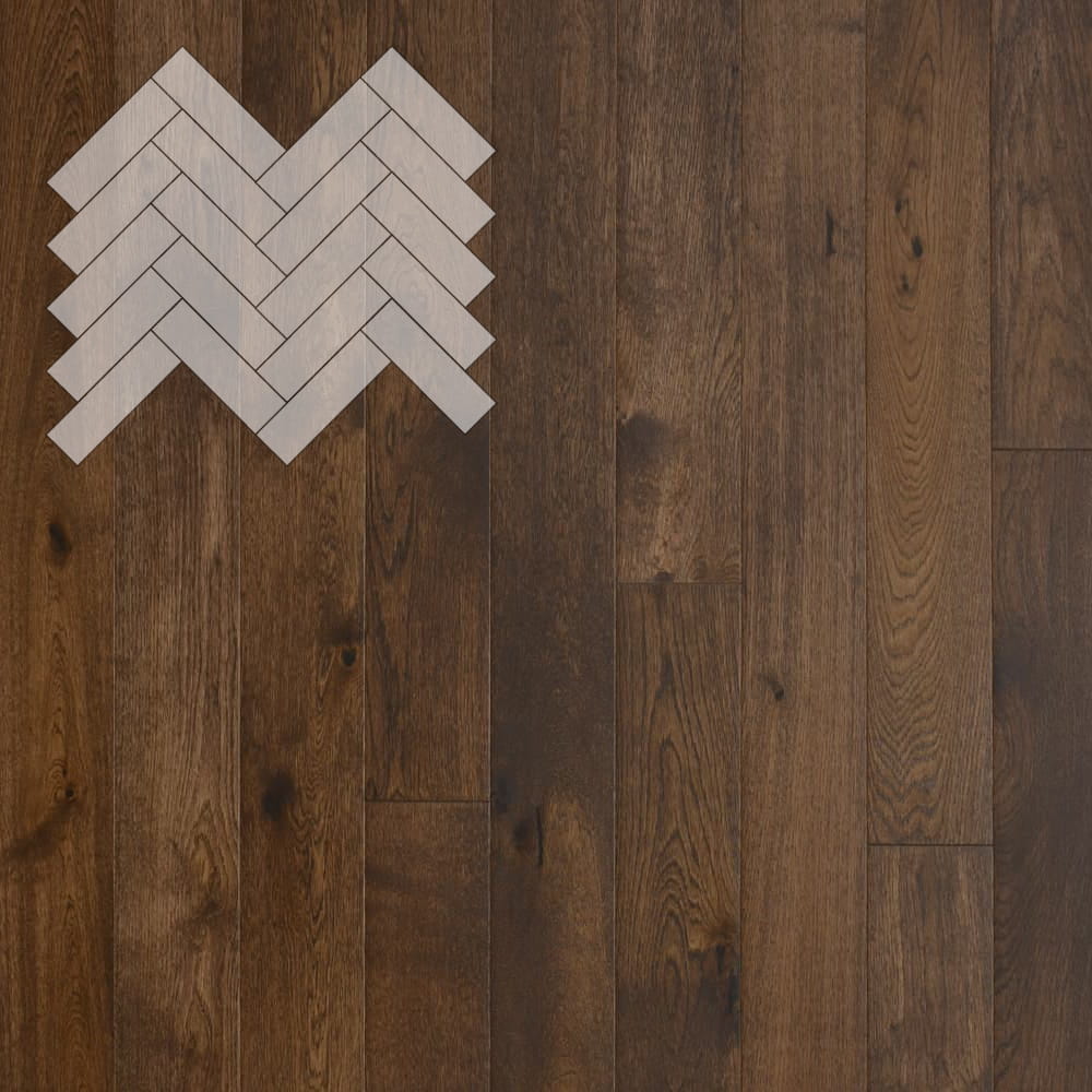 Паркет Елка Английская Lab Arte Angle Дуб Рустик Коньяк лак 500х150х14/3