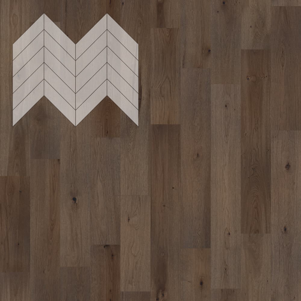 Паркет Елка Французская Lab Arte Chevron Дуб Селект Кайт лак 600/475х125х14/3/45°