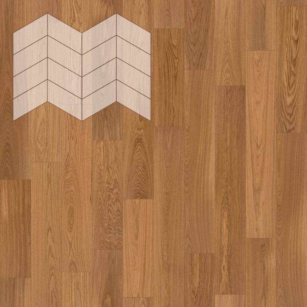 Паркет Елка Французская Lab Arte Chevron Дуб Натур Чегет белый лак 400/313х150х14/3/60°