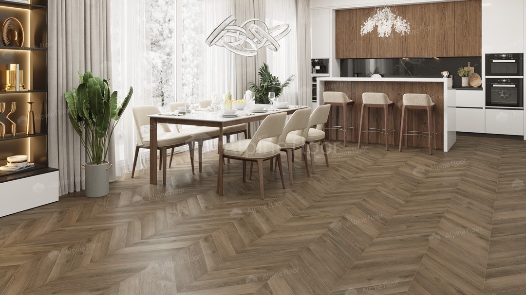 LVT плитка Дуб Насыщенный Chevron