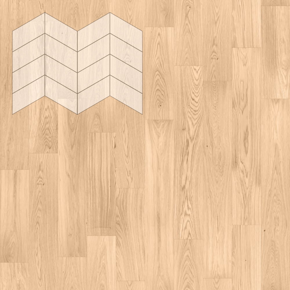 Паркет Елка Французская Lab Arte Chevron Дуб Селект Блонд лак 400/313х150х14/3/60°