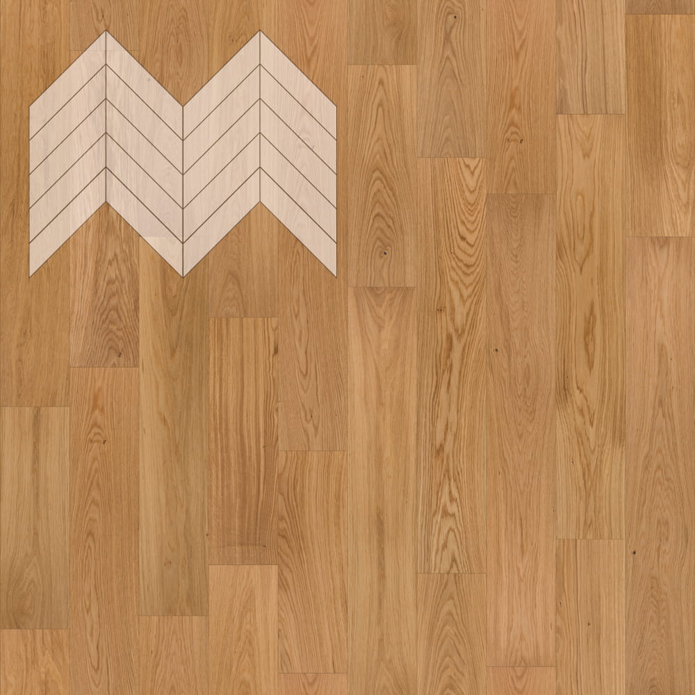 Паркет Елка Французская Lab Arte Chevron Дуб Селект Прозрачное масло 600/490х110х14/3/45°