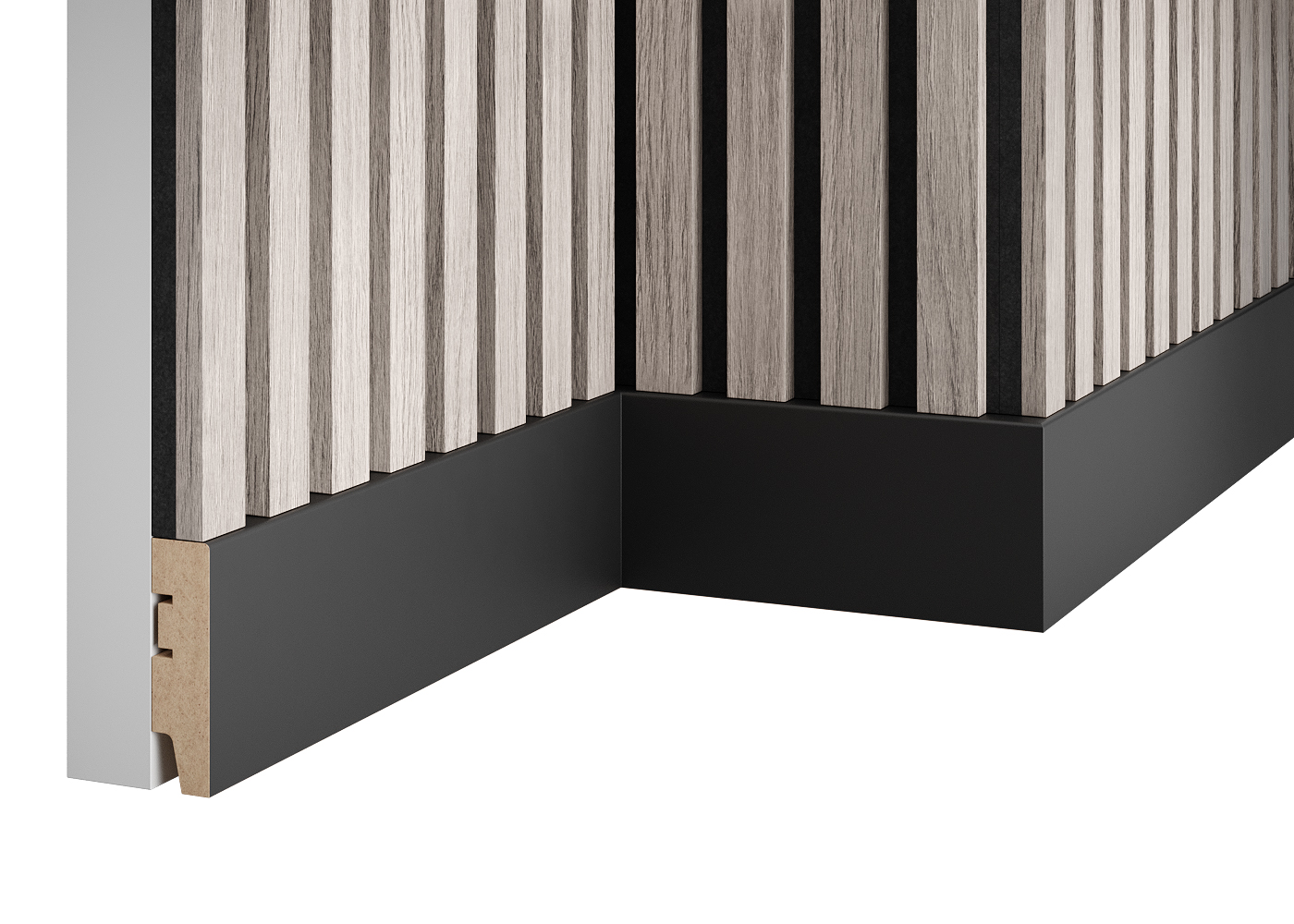 Плинтус WP80 экошпон, черный, 80х22х1200мм, МДФ