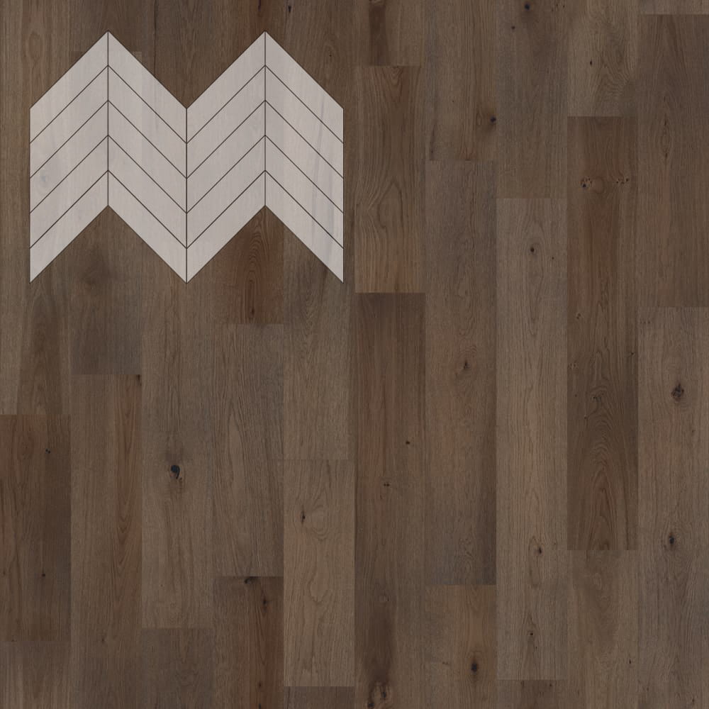 Паркет Елка Французская Lab Arte Chevron Дуб Рустик Кайт лак 600/490х110х14/3/45°