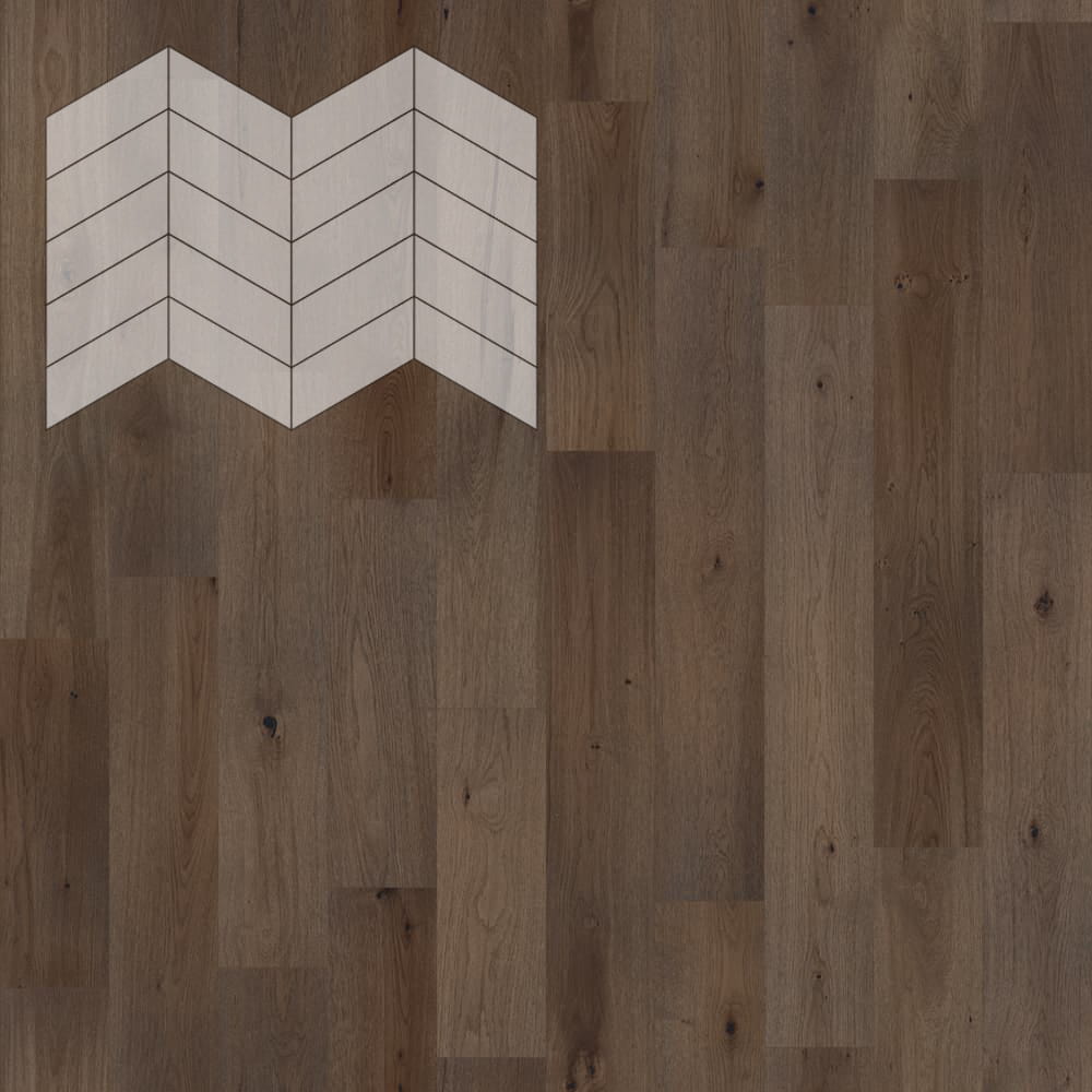 Паркет Елка Французская Lab Arte Chevron Дуб Натур Кайт лак 400/328х125х14/3/60°