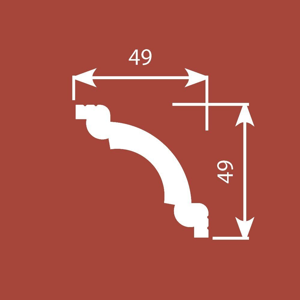 Карниз KX008, 49х49, 2000мм, Экополимер/16