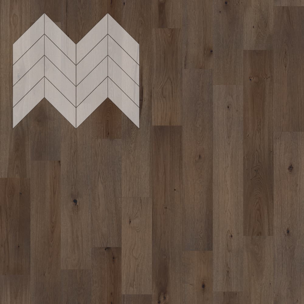 Паркет Елка Французская Lab Arte Chevron Дуб Рустик Кайт лак 600/450х150х14/3/45°