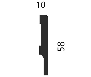 Плинтус AP71 под покраску, белый, 58x10x2400 мм, МДФ