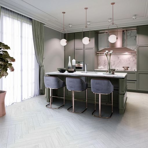 Кварц-винил CronaFloor Herringbone Дуб Нант H003