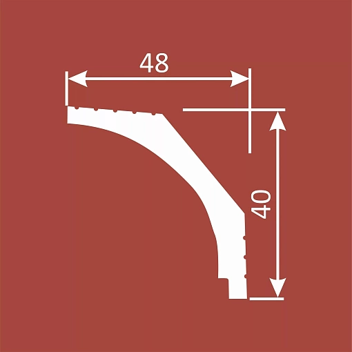Карниз KX018, 40х48, 2000мм, Экополимер/20