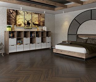 Инженерный паркет DAMY FLOOR Шоколадный — Английская елочка в магазине напольных покрытий «Стильный пол»
