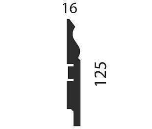 Плинтус AP21 под покраску, белый, 125x16x2400 мм, МДФ
