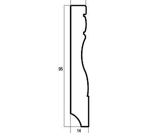 153-115 Плинтус 95, Белый