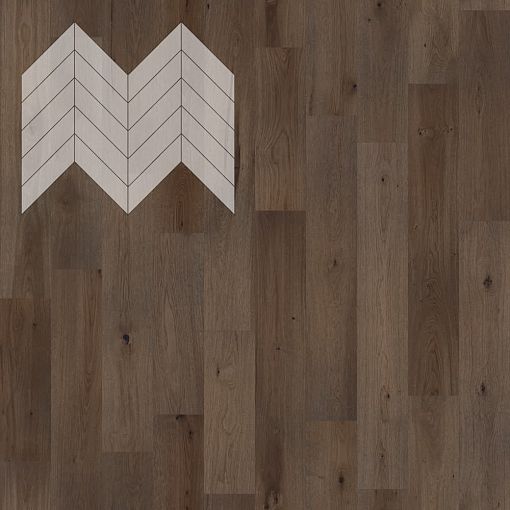 Паркет Елка Французская Lab Arte Chevron Дуб Рустик Кайт лак 600/475х125х14/3/45°