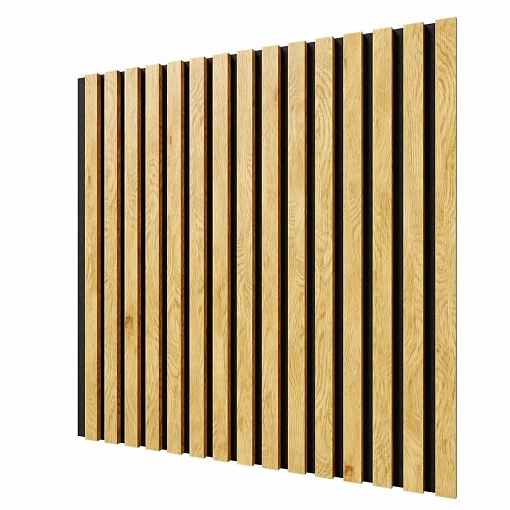 Акустическая панель, черный войлок, 600х600х19мм, рейки МДФ дуб Медный