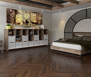 Инженерный паркет DAMY FLOOR Каштановый — Английская елочка в магазине напольных покрытий «Стильный пол»