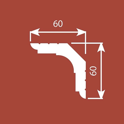 Карниз KX006, 60х60, 2000мм, Экополимер/8