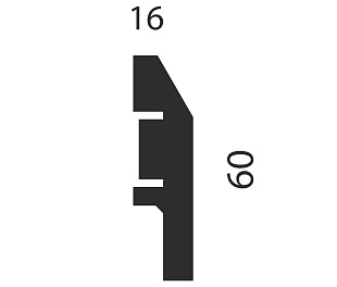 Плинтус AP04 под покраску, белый, 60x16x2400 мм, МДФ