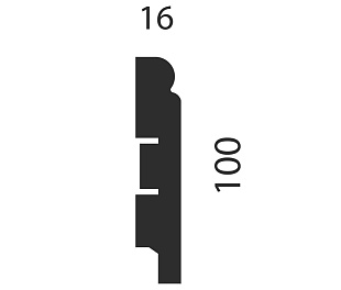 Плинтус AP76 под покраску, белый, 100x16x2400 мм, МДФ
