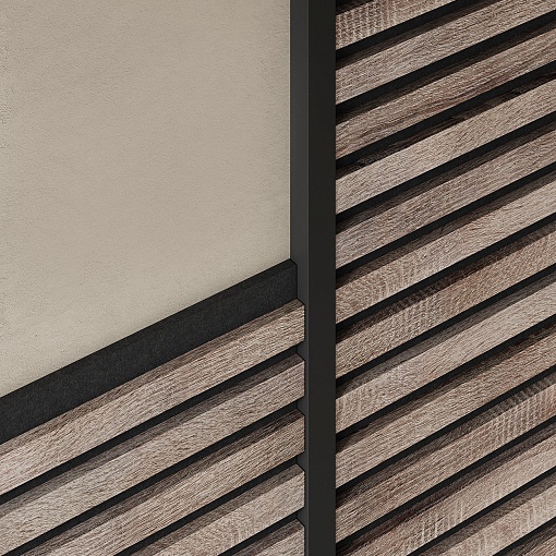 Руст стыковочный 25х22х1350мм, МДФ, черный