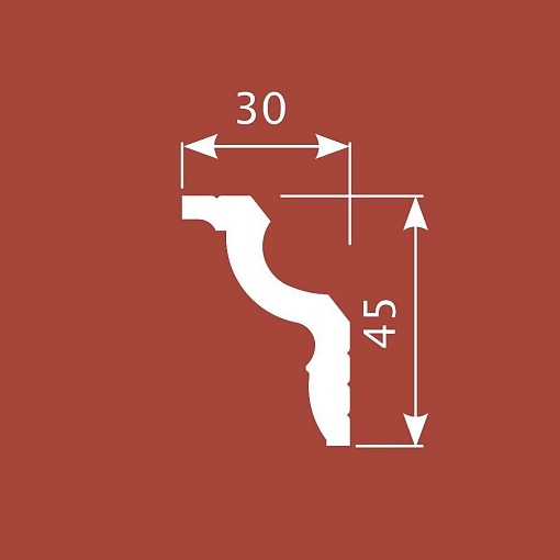 Карниз KX022, 45х30, 2000мм, Экополимер/25