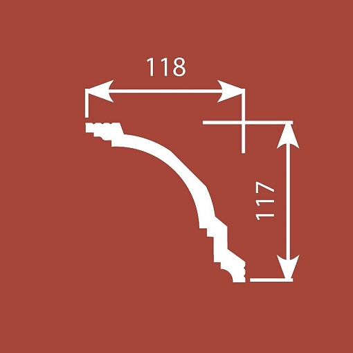 Карниз KX004, 117х118, 2000мм, Экополимер/8