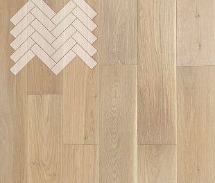 Паркет Елка Английская Lab Arte Angle Дуб Селект Чегет белый лак 500х150х14/3 в магазине напольных покрытий «Стильный пол»