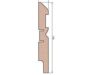 Плинтус AP30 под покраску, белый, с пазом под 20 молдинг, 115x16x2400 мм, МДФ