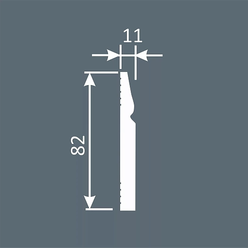 Плинтус PX031, 82х11, 2000мм, Экополимер/18