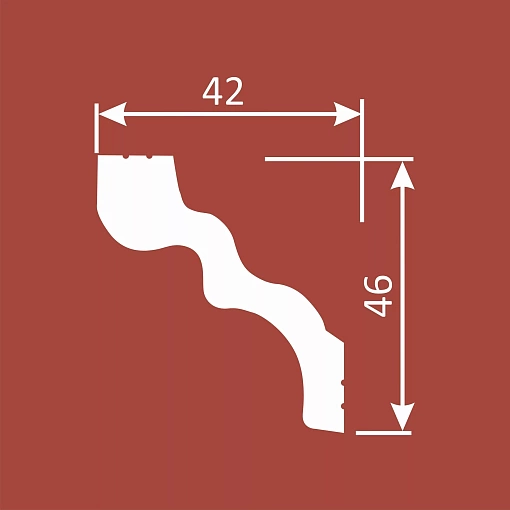 Карниз KX032, 46х42, 2000мм, Экополимер/12