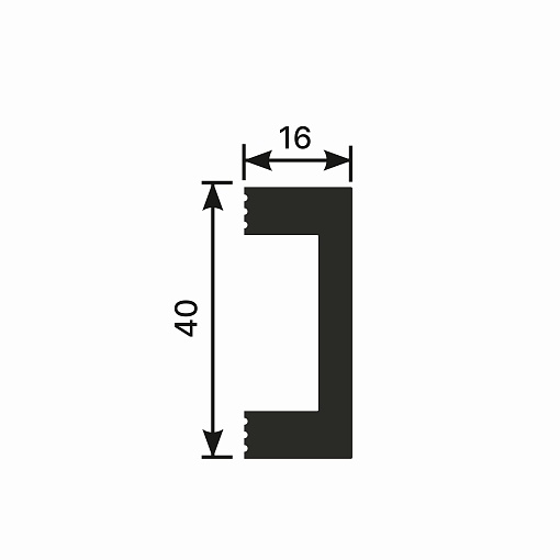 Рейка RX011, 40х16, 2000мм, Экополимер/15