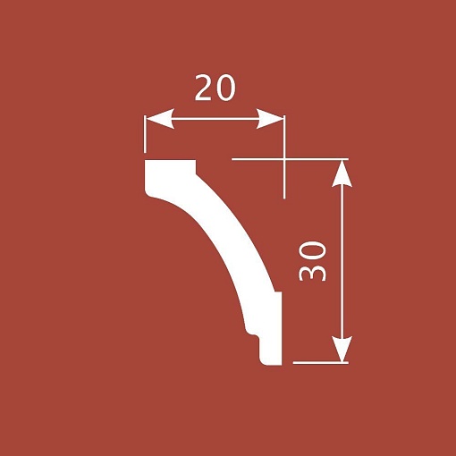 Карниз KX030, 30х20, 2000мм, Экополимер/34