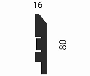 Плинтус WP07, экошпон, дуб Барон темный, 80x16x2400 мм, МДФ
