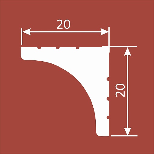 Карниз KX021, 20х20, 2000мм, Экополимер/40