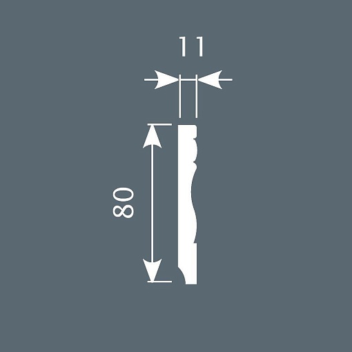 Плинтус PX015, 80х11, 2000мм, Экополимер/10