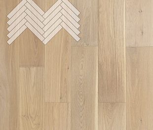 Паркет Елка Английская Lab Arte Angle Дуб Селект Чегет белый лак 500х90х14/3 в магазине напольных покрытий «Стильный пол»