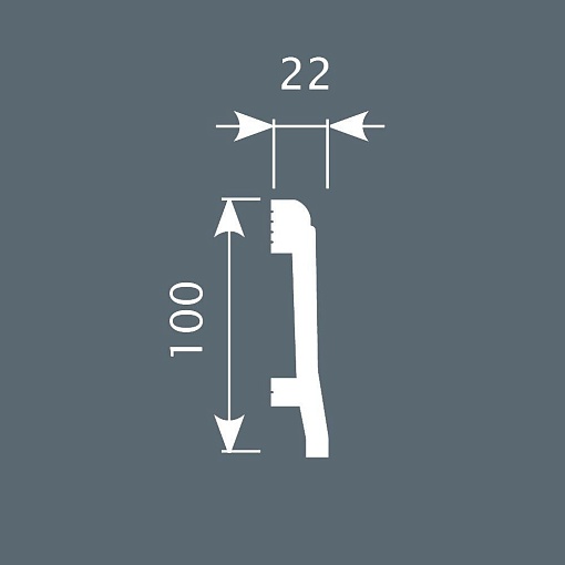 Плинтус PX022, 100х22, 2000мм, Экополимер/20