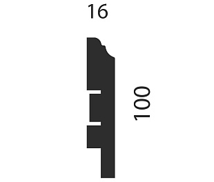 Плинтус AP77 под покраску, белый, 100x16x2400 мм, МДФ