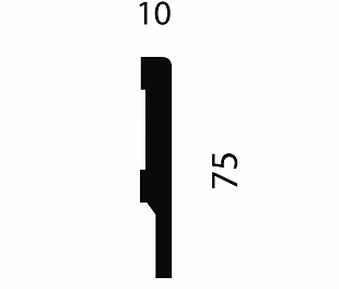 Плинтус AP72 под покраску, белый, 75x10x2400 мм, МДФ