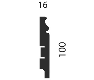 Плинтус AP10 под покраску, белый, 100x16x2400 мм, МДФ