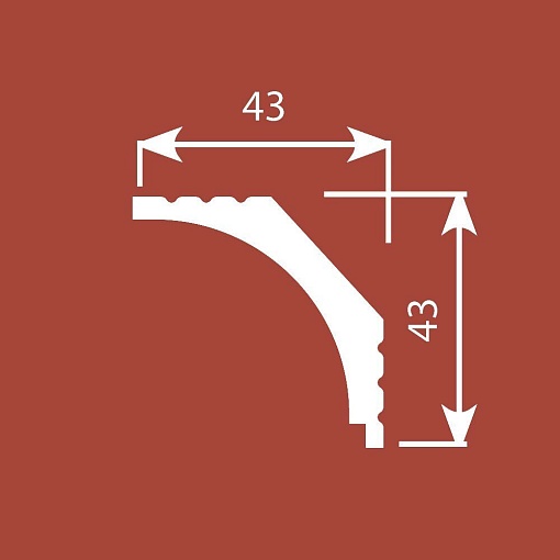 Карниз KX016, 43х43, 2000мм, Экополимер/21