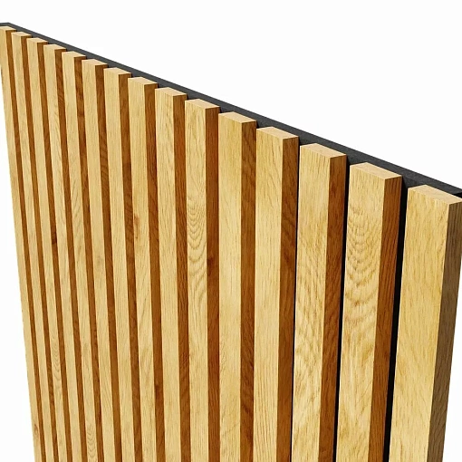 Акустическая панель, черный войлок, 600х600х19мм, рейки МДФ дуб Медный