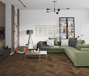 Кварцвинил Усовершенствованная кварц-виниловая LVT плитка DAMY FLOOR Chevron Шайо