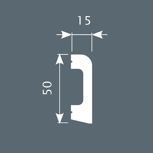 Плинтус PX013, 50х15, 2000мм, Экополимер/14